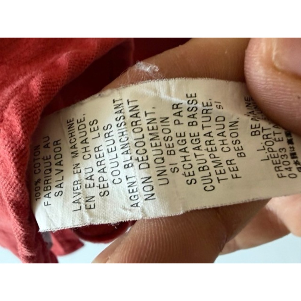 L.L. Bean Red Chamois Flannel Shirt Jacket Size M Chest Pockets - Picture 8 of 9